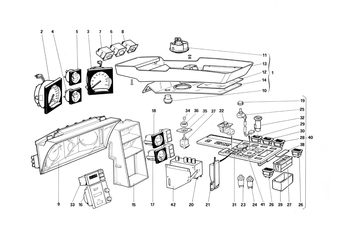 Schematic: Instruments And Passenger Compartment Accessories (Not For U.S. Version)