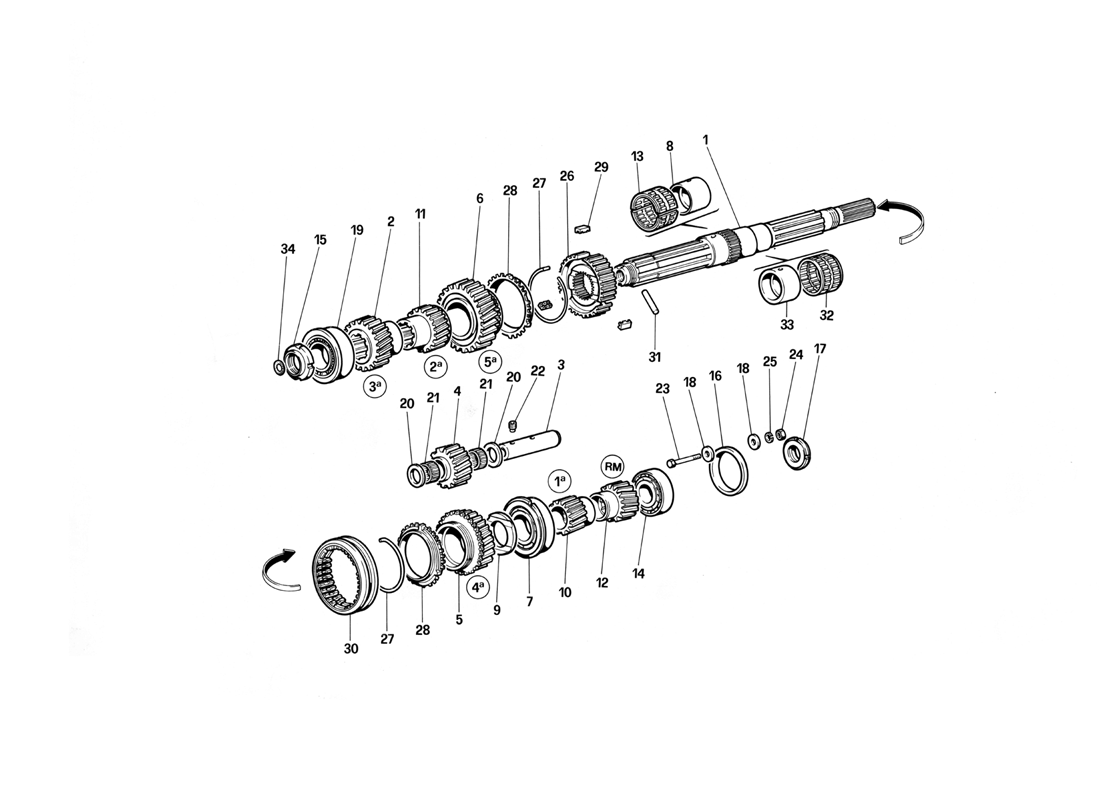 Schematic: Main Shaft Gears