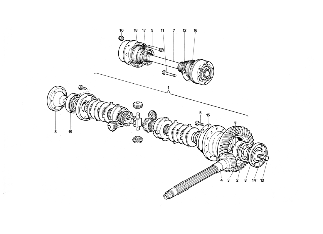 Schematic: Differential And Axle Shafts