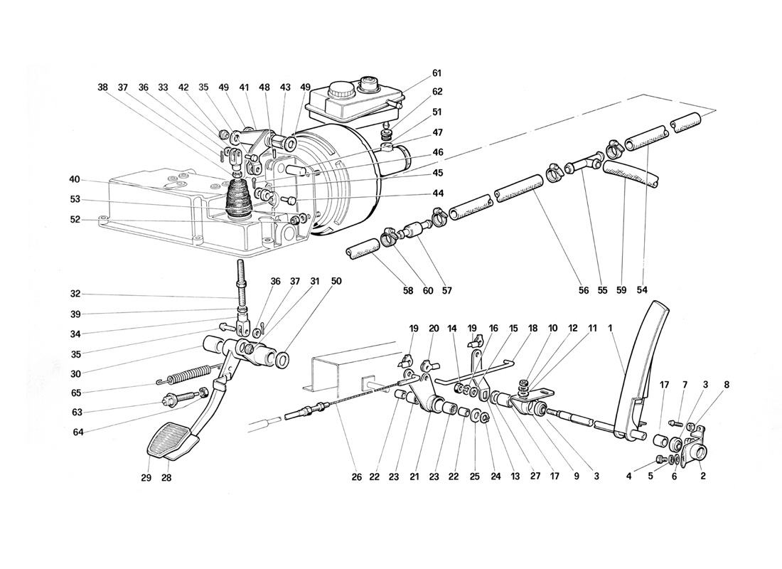Schematic: Brake Hydraulic System - Accelerator Control (Variants For Rhd)