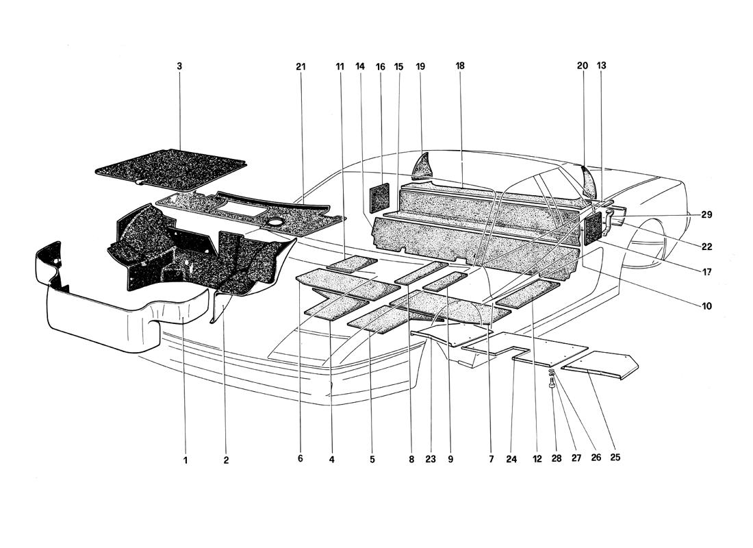 Schematic: Carpet And Insulation Panels