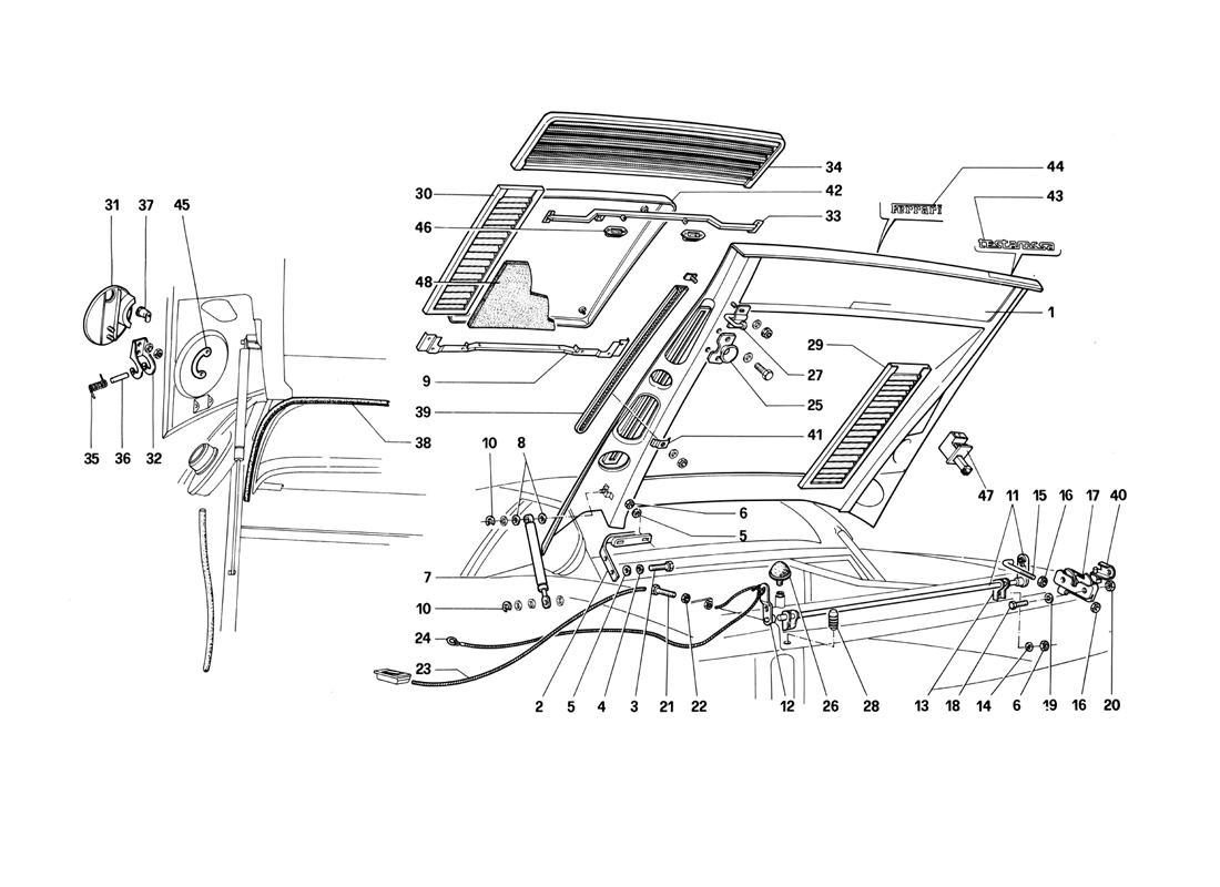 Schematic: Rear Hood