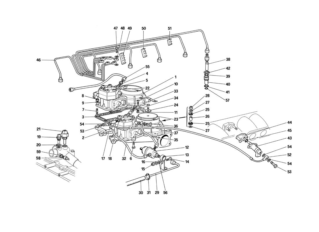 Schematic: Fuel Distributors Lines - Ke - Jetronic System