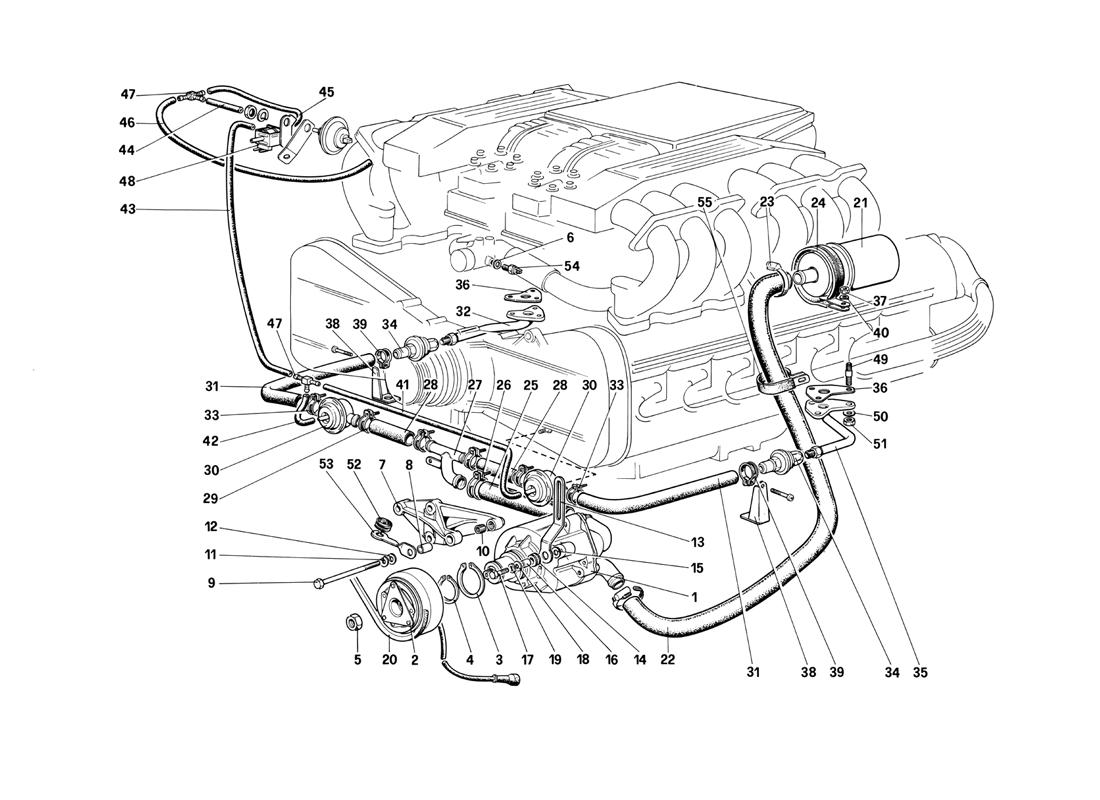 Schematic: Secondary Air Pump And Lines (For U.S. And Ch88)