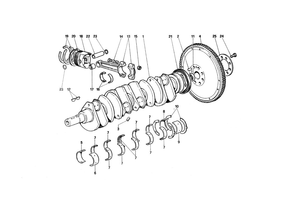 Schematic: Crankshaft - Connecting Rods And Pistons