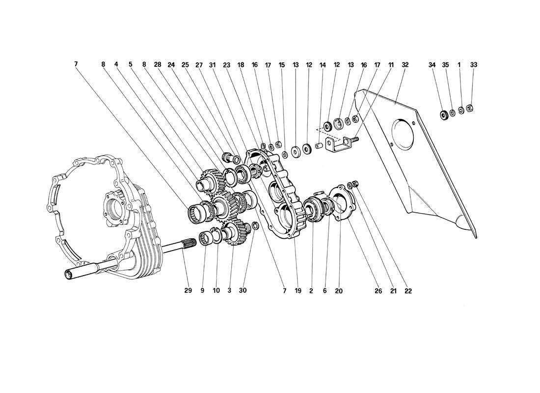 Schematic: Gearbox Transmission