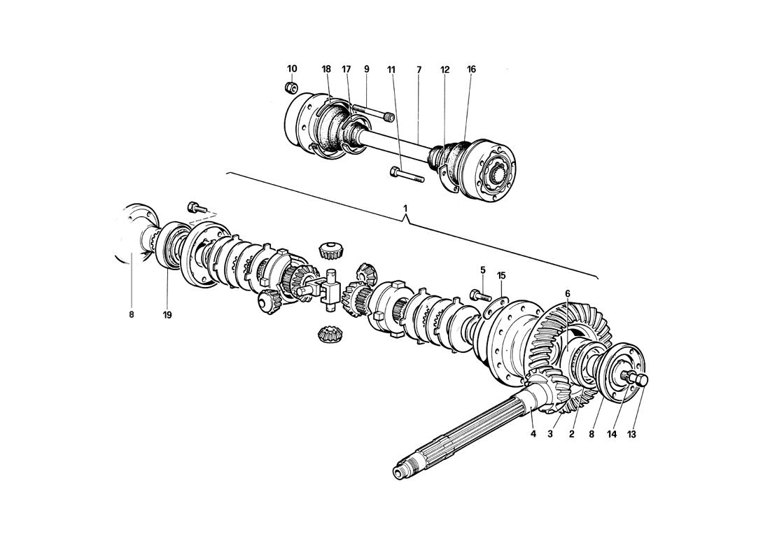 Schematic: Differential And Axle Shafts