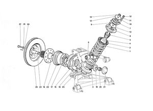 Front Suspension - Shock Absorber And Brake Disc (Until Car No. 75995)