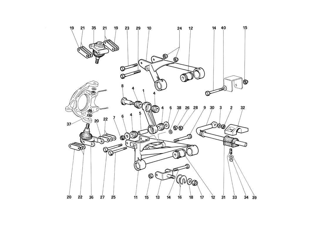 Schematic: Front Suspension - Wishbones (Until Car No. 75995)